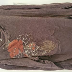 Sonoma Brown Floral Sweatshirt